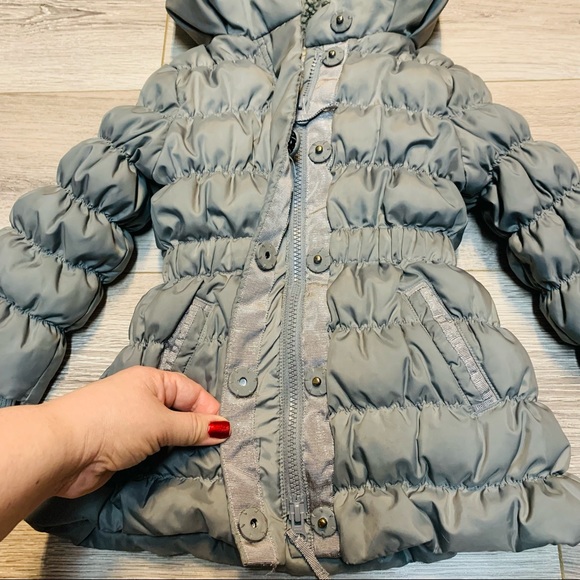 Château de sable Paris baby girl down feather gray puffer winter coat 18… - Picture 2 of 13